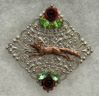Fox and Roses Brooch|831