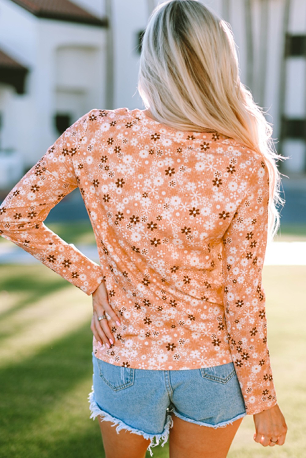 Floral Long Sleeve Knit|2070