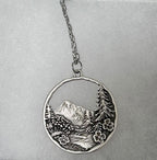 Mountain Scene Pendant Necklace with 18” Stainless Steel Pendant Necklace|3342