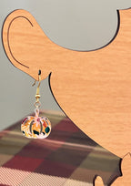 Small Mustard Yellow Floral Pumpkin Earrings-Hypoallergenic and Nickel Free|3796