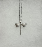 Dragonfly Pendant Necklace-Silver Tone 18” Tarnish Resistant Stainless Steel Chain|3982