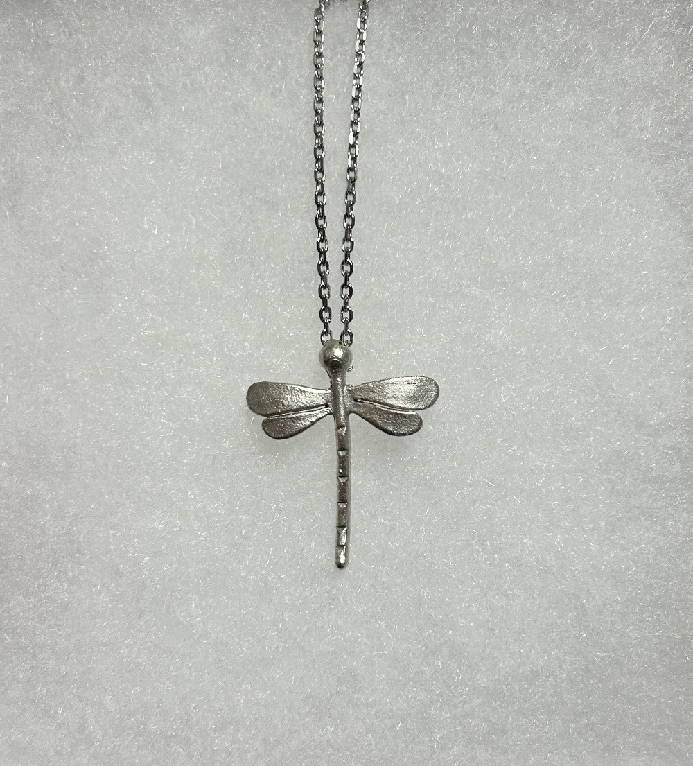Dragonfly Pendant Necklace-Silver Tone 18” Tarnish Resistant Stainless Steel Chain|3982