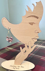 Patterned Fall Floral Earrings-Lightweight Gold Tone Hoop and Acrylic-Hypoallergenic and Nickel Free|3723
