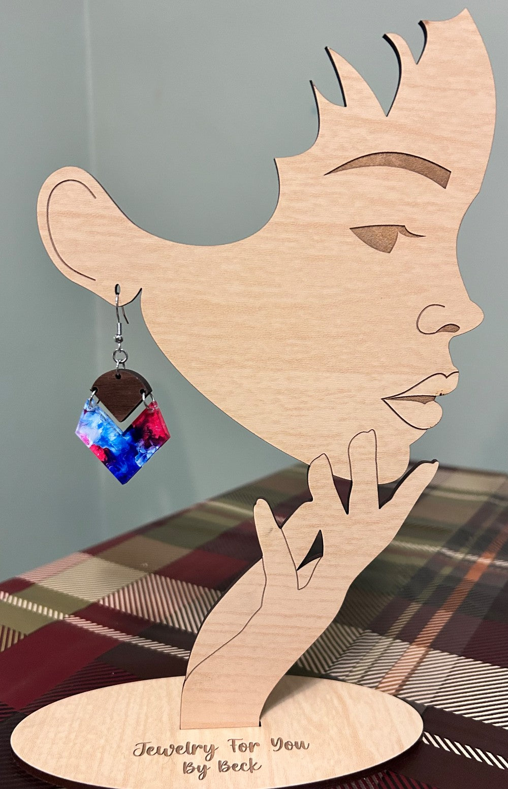 Red White and Blue Water Color Dangle Earrings-Hypoallergenic and Nickel Free|3970