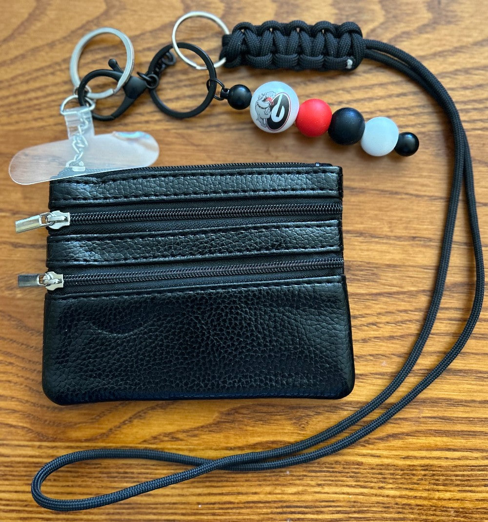 Jack of All Trades Lanyard ~ Black Lanyard ~ Bull Dogs Keychain ~ Black Mini Wallet~ Phone Case Tab|1299