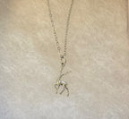 Delicate Reindeer Necklace ~ 18” Silver Tone Stainless Steel Tarnish Resistant Chain|1546