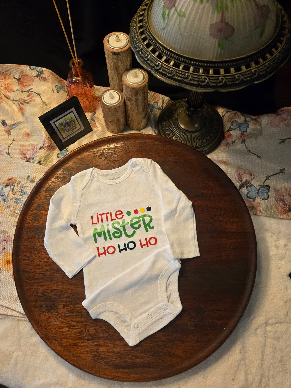LITTLE MR. HO HO HO LONG SLEEVE ONESIE|1343