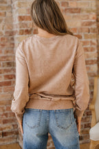 Letter Embroidery Mineral Wash Sweatshirt|1836