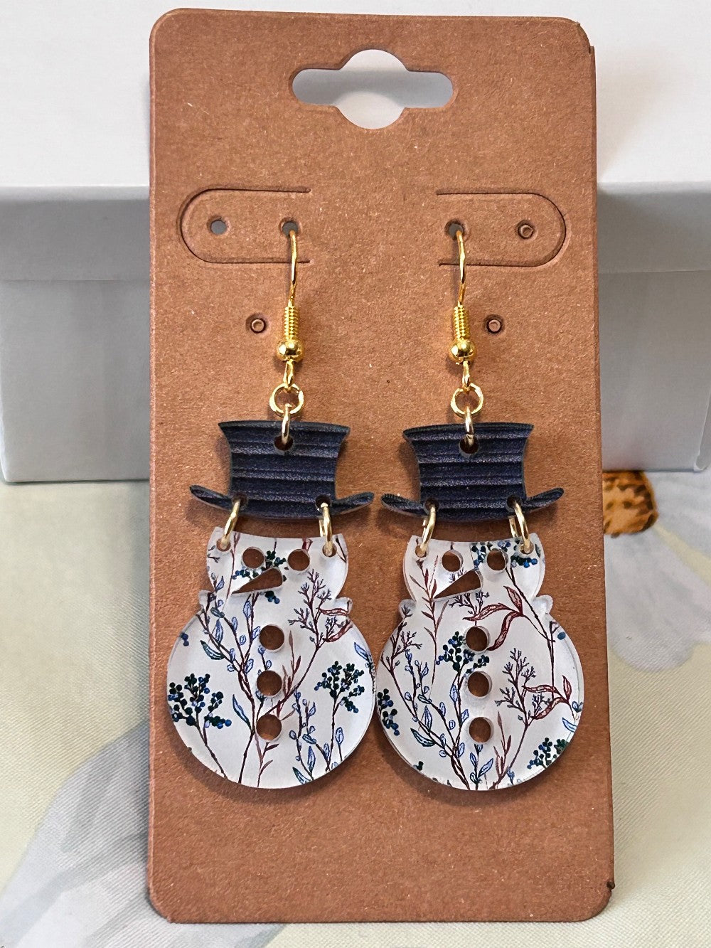 Snowman Dangle Earrings-Hypoallergenic and Nickel Free|3652