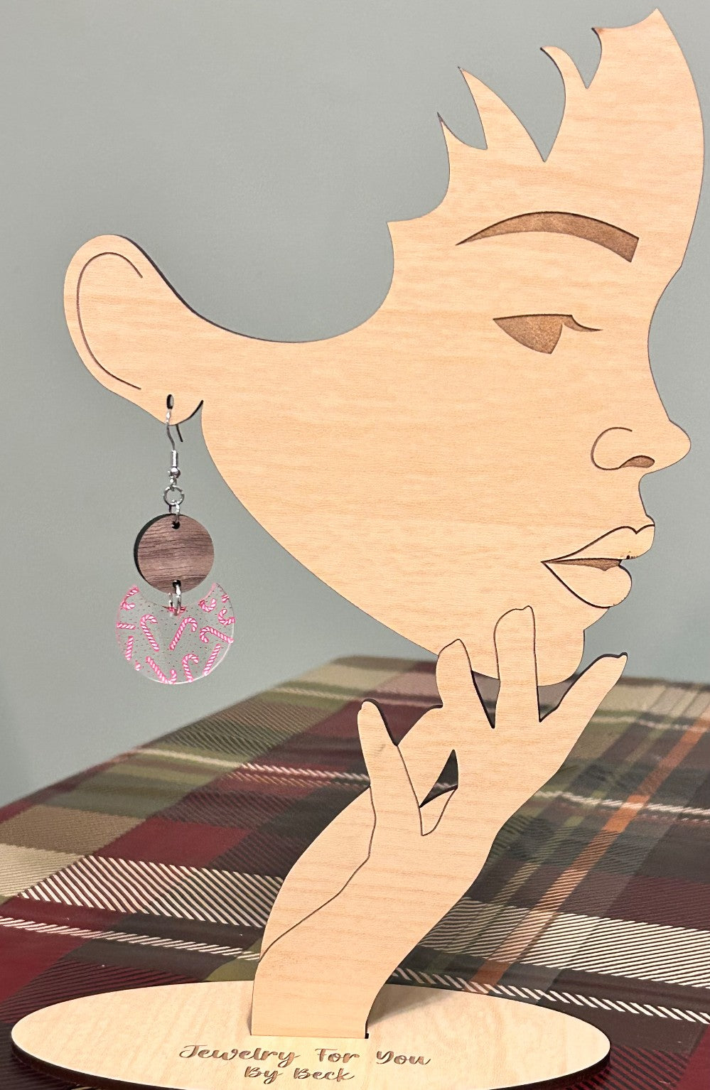 Candy Cane Crescent Dangle Earrings-Hypoallergenic and Nickel Free|3962