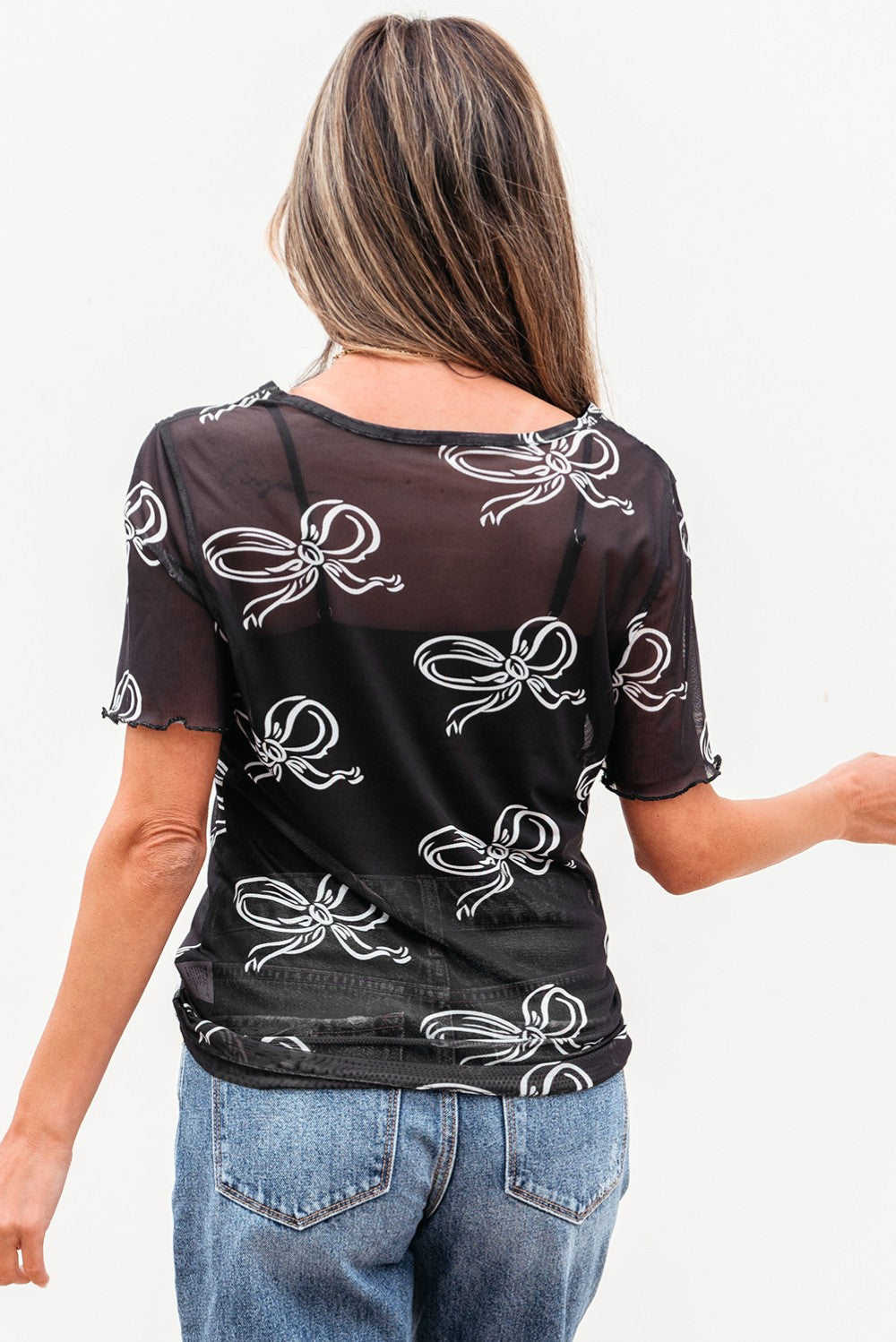 Bow Mesh Top|1894