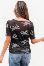 Bow Mesh Top|1894