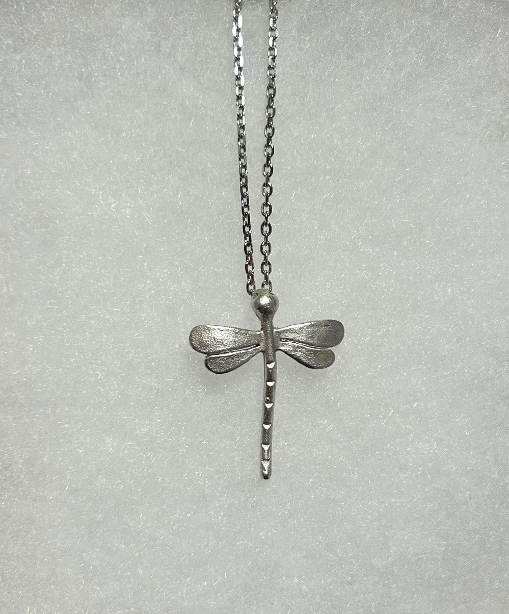 Dragonfly Pendant Necklace-Silver Tone 18” Tarnish Resistant Stainless Steel Chain|3981