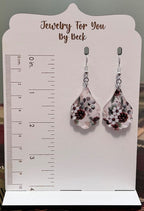 Pine Cone and Cream Flower Scalloped Earrings-Hypoallergenic and Nickel Free|3792