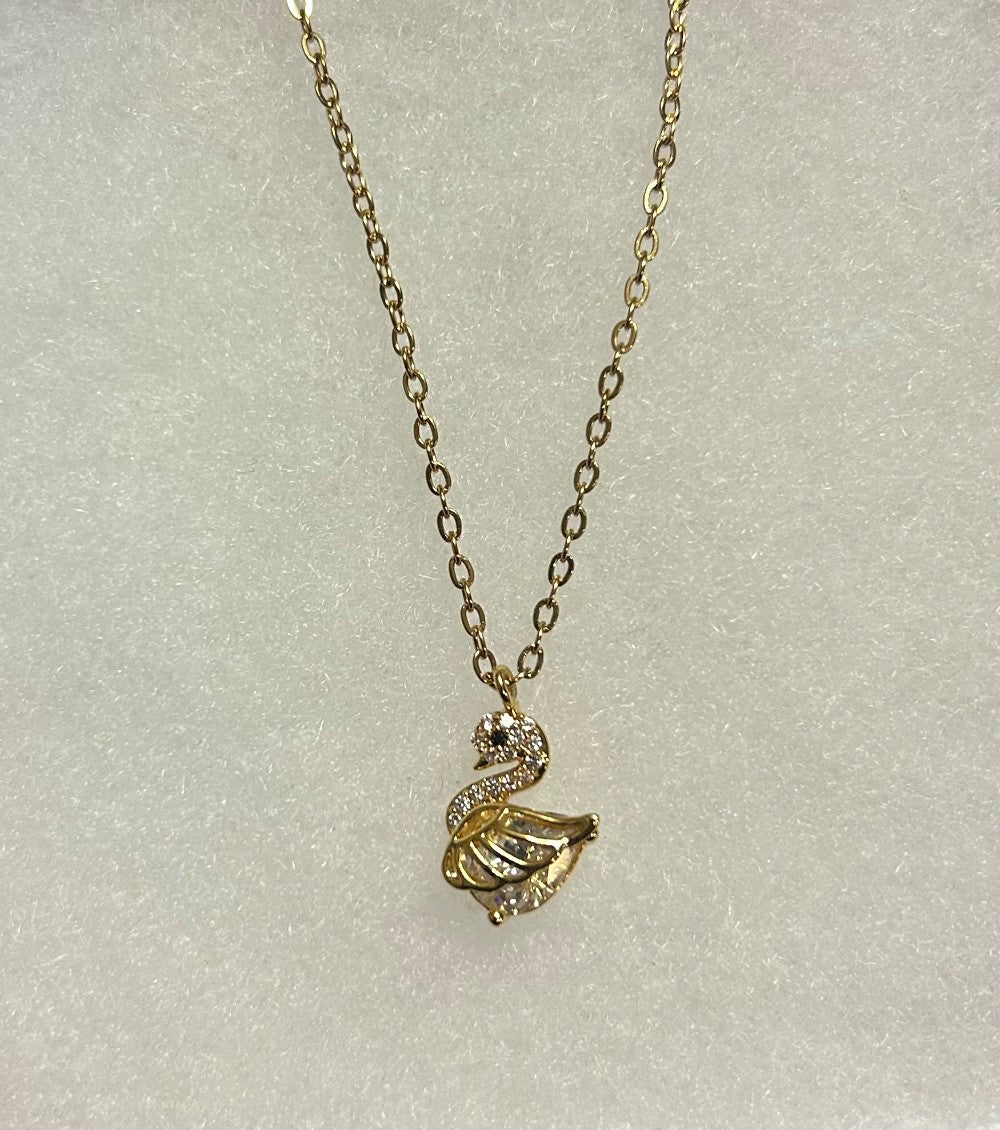 Dainty Swan Pendant Necklace-18” Tarnish Resistant Stainless Steel Chain|3871