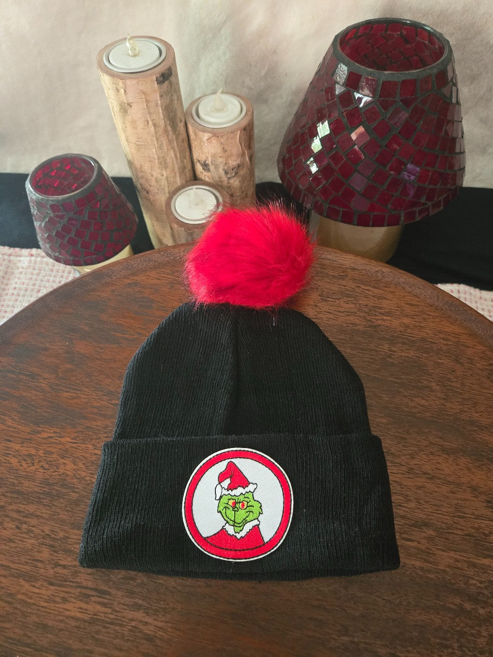 GRINCH BEANIE HAT WITH POMPOM|689
