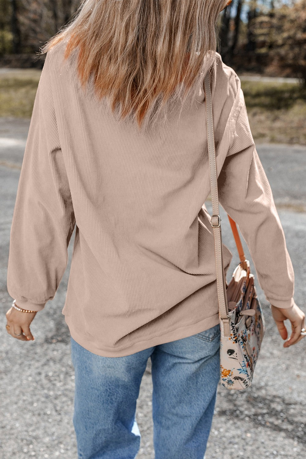 Embroidered Corduroy Sweatshirt|1827