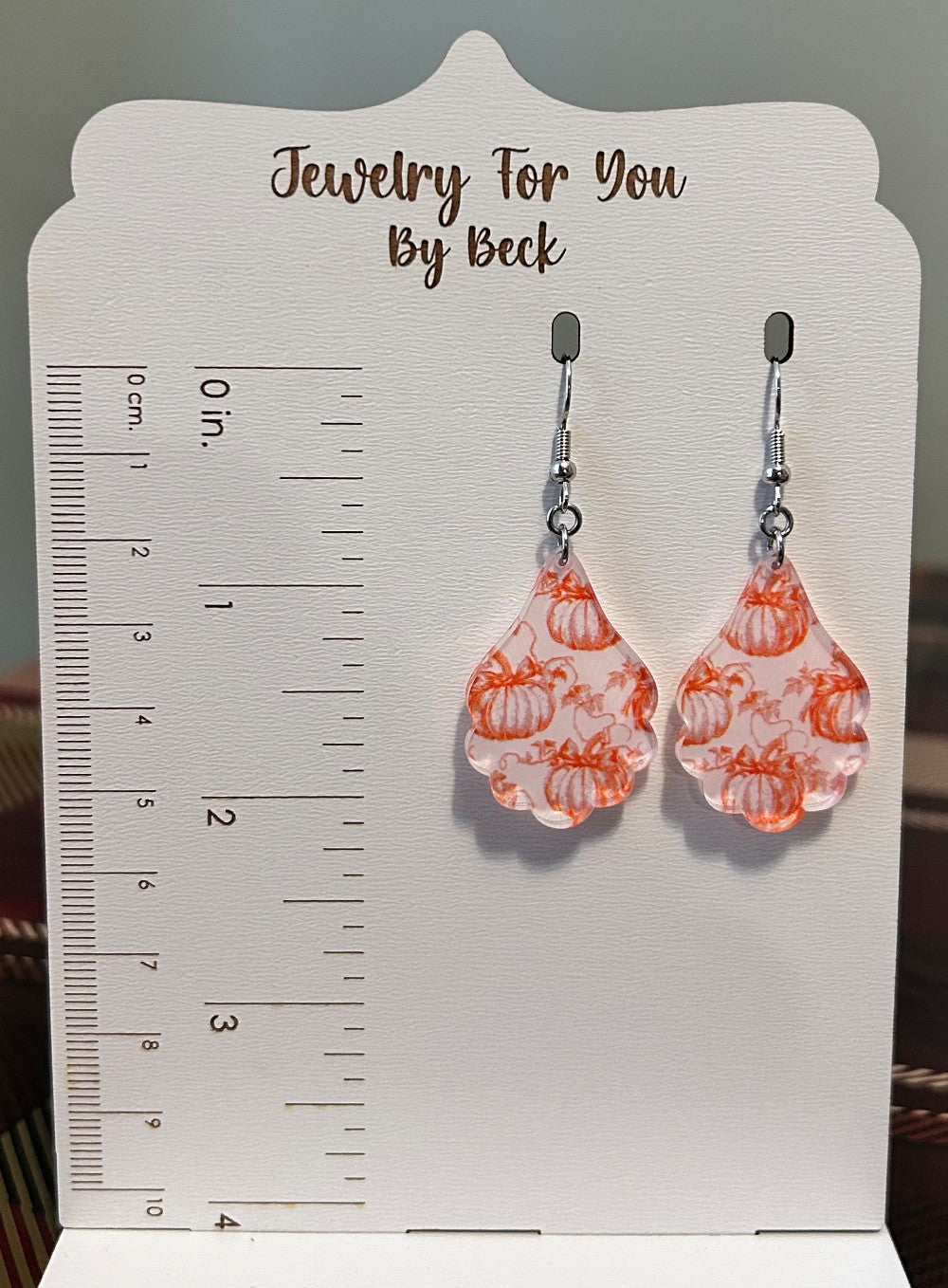 Pumpkin Patch Scalloped Earrings-Hypoallergenic and Nickel Free- (Pumpkin designs may differ slightly)|3743