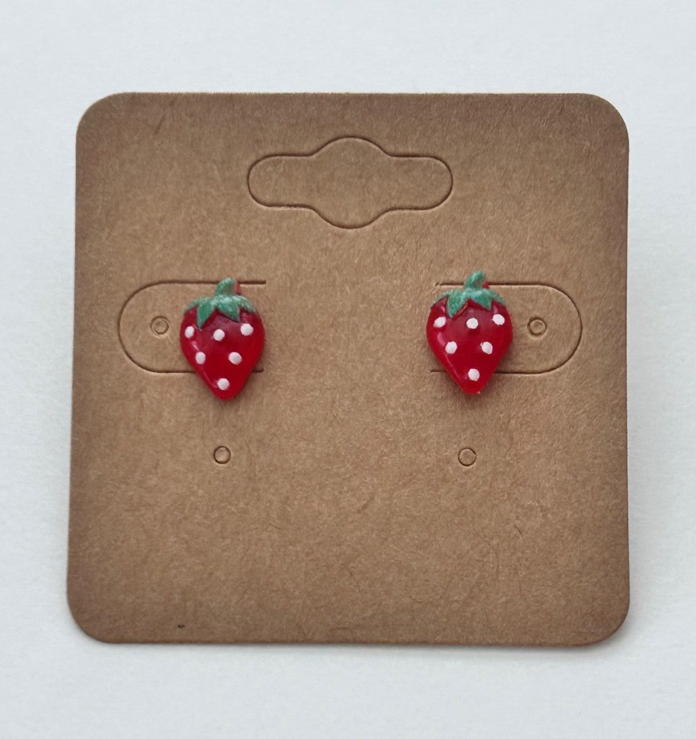 Strawberry Stud Earrings-Choose Your Favorite Size Large, or Small|3238