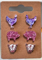 Farm Animals Stud Earrings Three Pack|3651