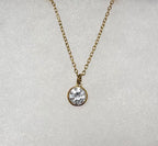 Solitaire Pendant Necklace-CZ Stone-18” Tarnish Resistant Stainless Steel Chain|3345
