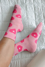 Heart Print Soft Crew Socks|2301
