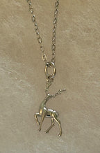 Delicate Reindeer Necklace ~ 18” Silver Tone Stainless Steel Tarnish Resistant Chain|1547