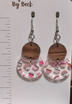Cupcake Collage Dangle Earrings-Hypoallergenic and Nickel Free|3921
