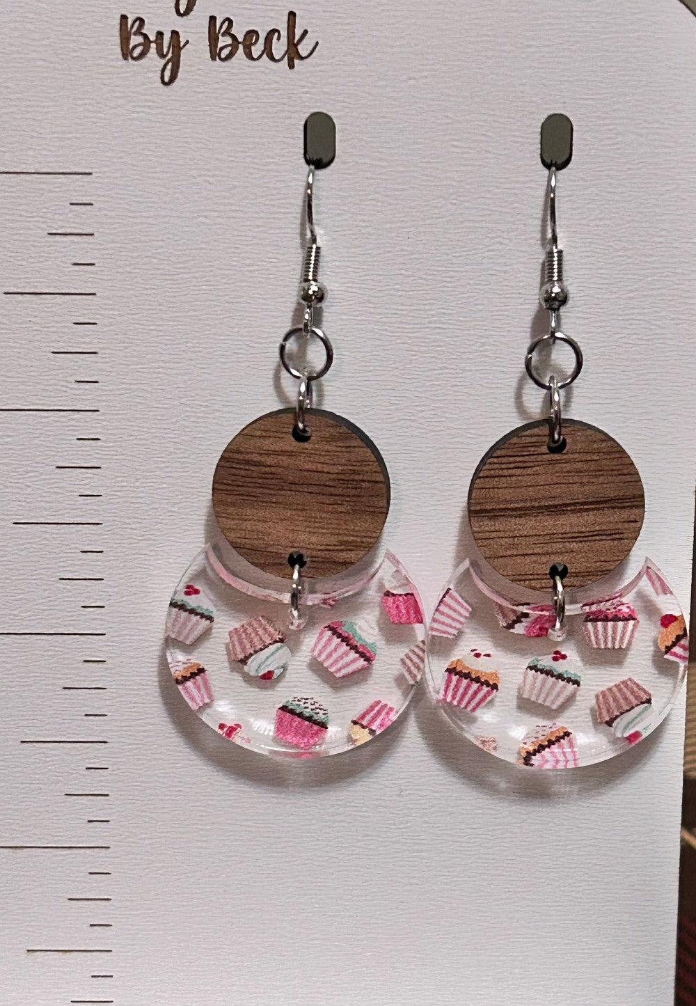 Cupcake Collage Dangle Earrings-Hypoallergenic and Nickel Free|3921