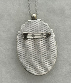 Fanciful Curls Cameo Pendant/Brooch ~ Silver Tone|844
