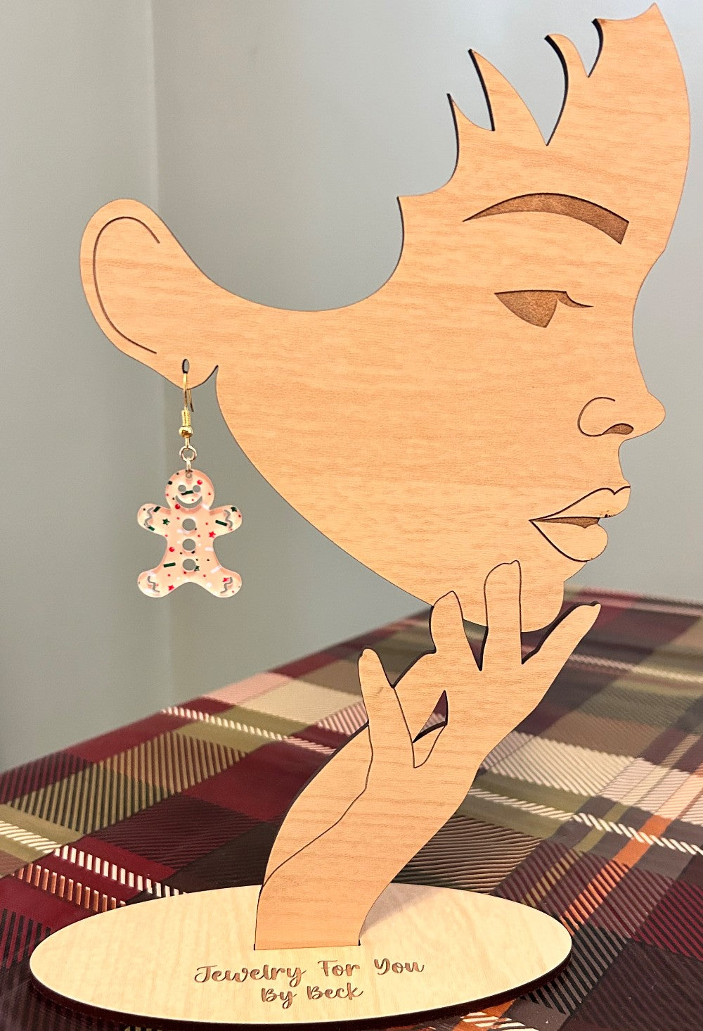 Gingerbread Man Earrings-Lightweight Acrylic-Hypoallergenic and Nickel Free|3779