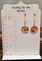 Small Mustard Yellow Floral Pumpkin Earrings-Hypoallergenic and Nickel Free|3797