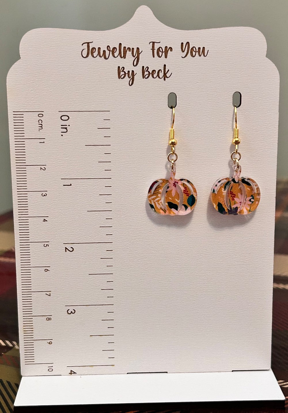 Small Mustard Yellow Floral Pumpkin Earrings-Hypoallergenic and Nickel Free|3797