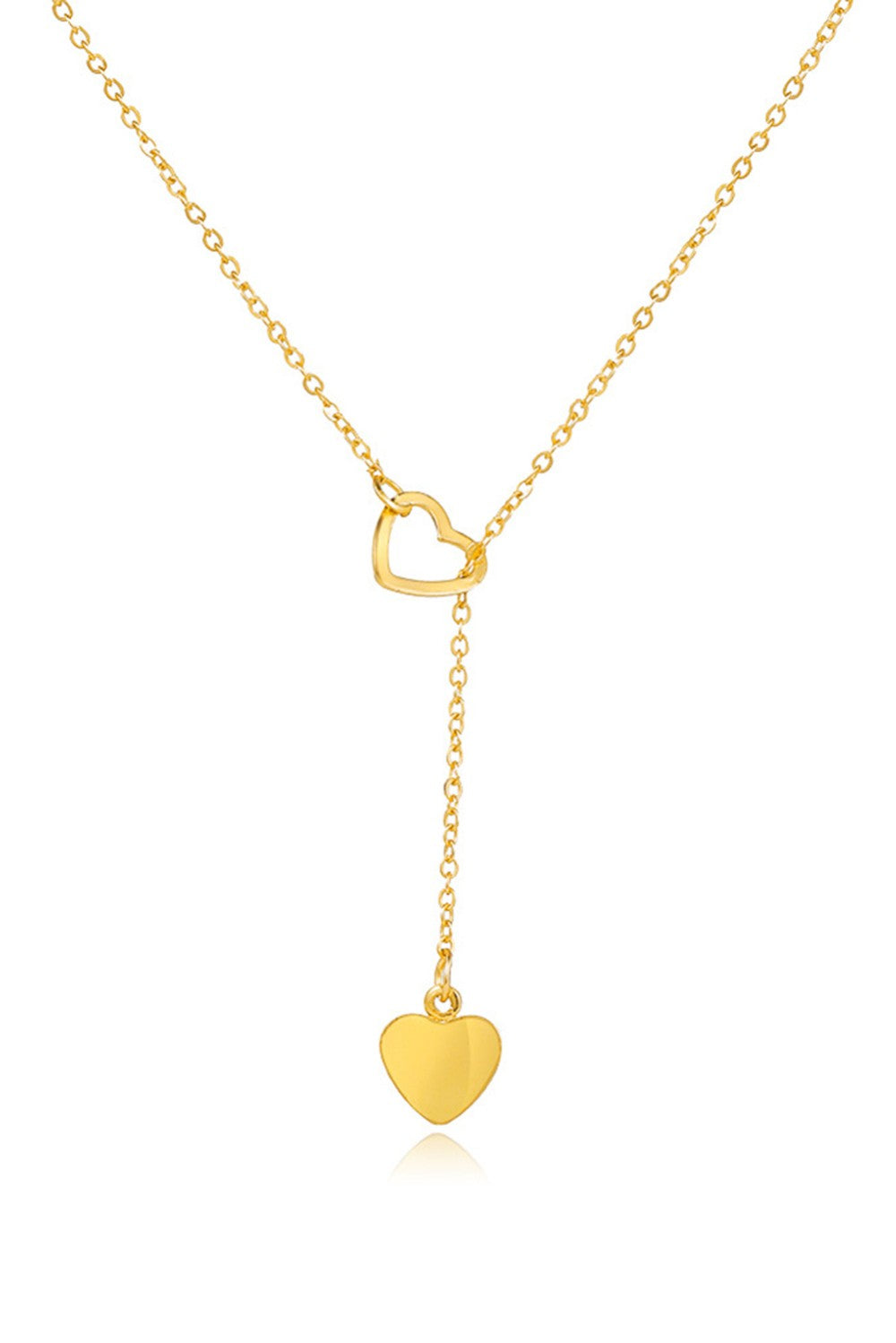 Gold Heart Lariat Necklace|2186