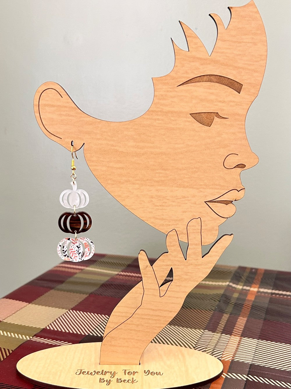 Stacked Pumpkin Dangle Earrings-Hypoallergenic and Nickel Free|3713