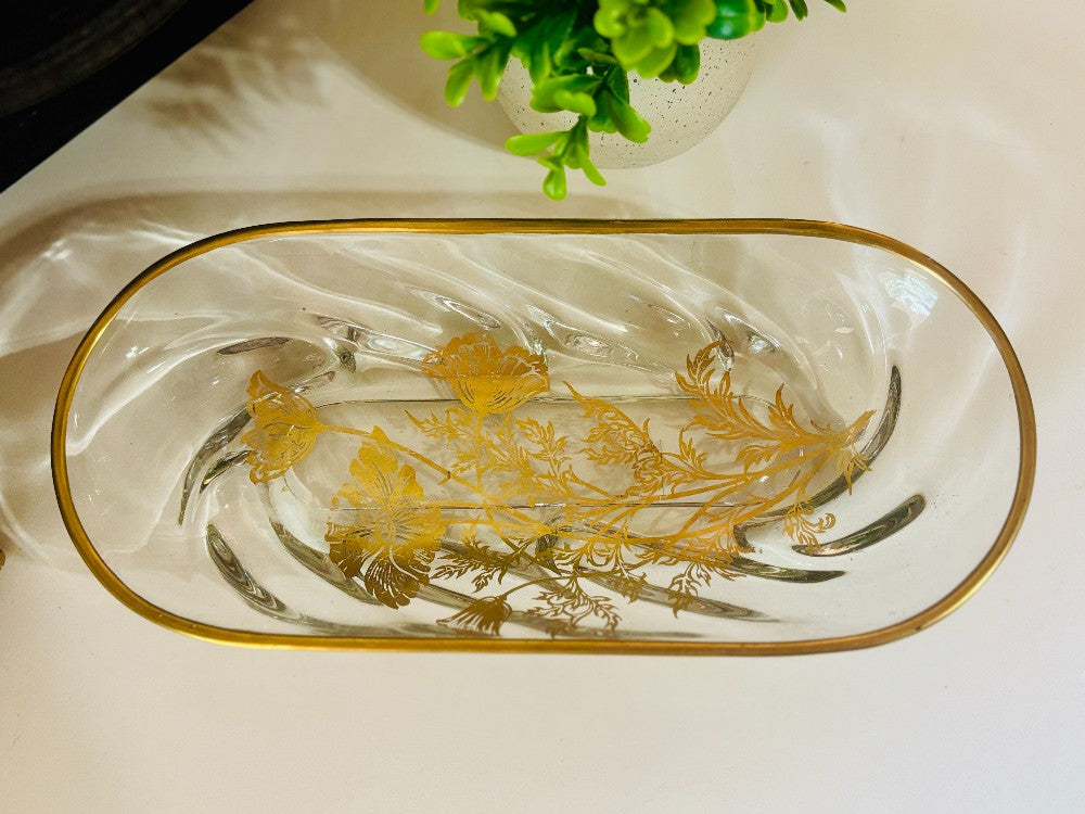 Vintage Oval Dish with Gold Accents SDH|2973