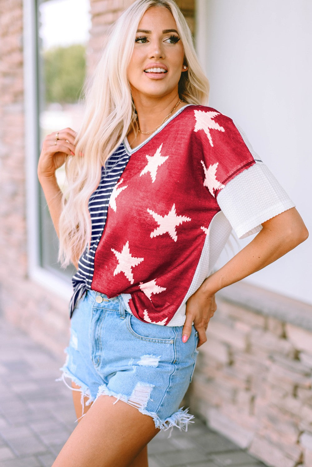 Stars & Stripes Knit Top|2051