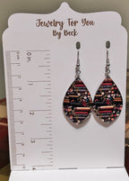 Books and Flowers Pattern Teardrop Dangle Earrings-Hypoallergenic and Nickel Free|3958