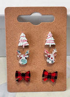 A “SnackCake” Christmas Themed Stud Earrings Three Pack|3646