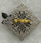 Black Raven and Rose Brooch|815