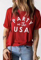 Party in the USA Printed Independence Day T Shirt|3049