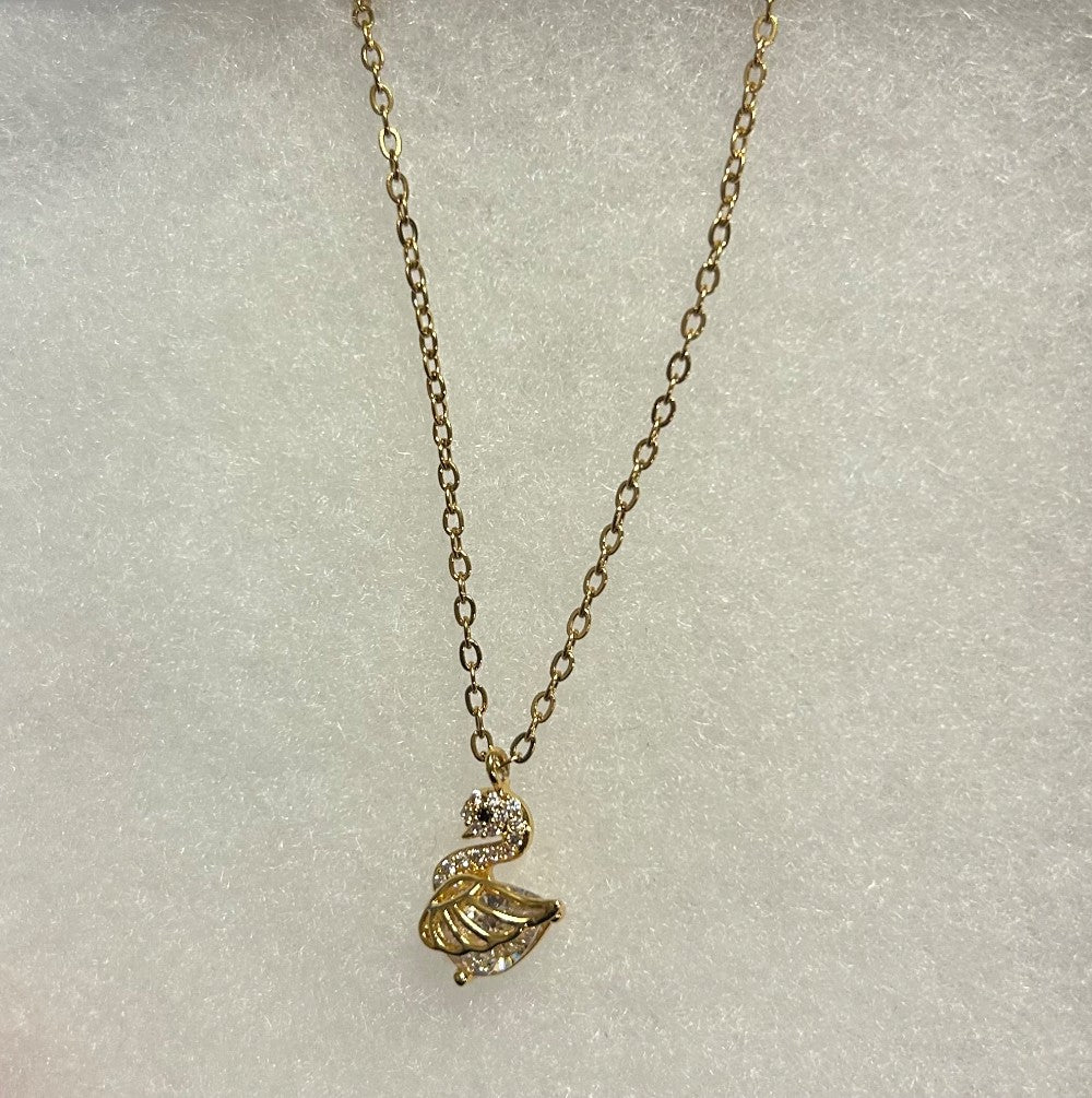 Dainty Swan Pendant Necklace-18” Tarnish Resistant Stainless Steel Chain|3873