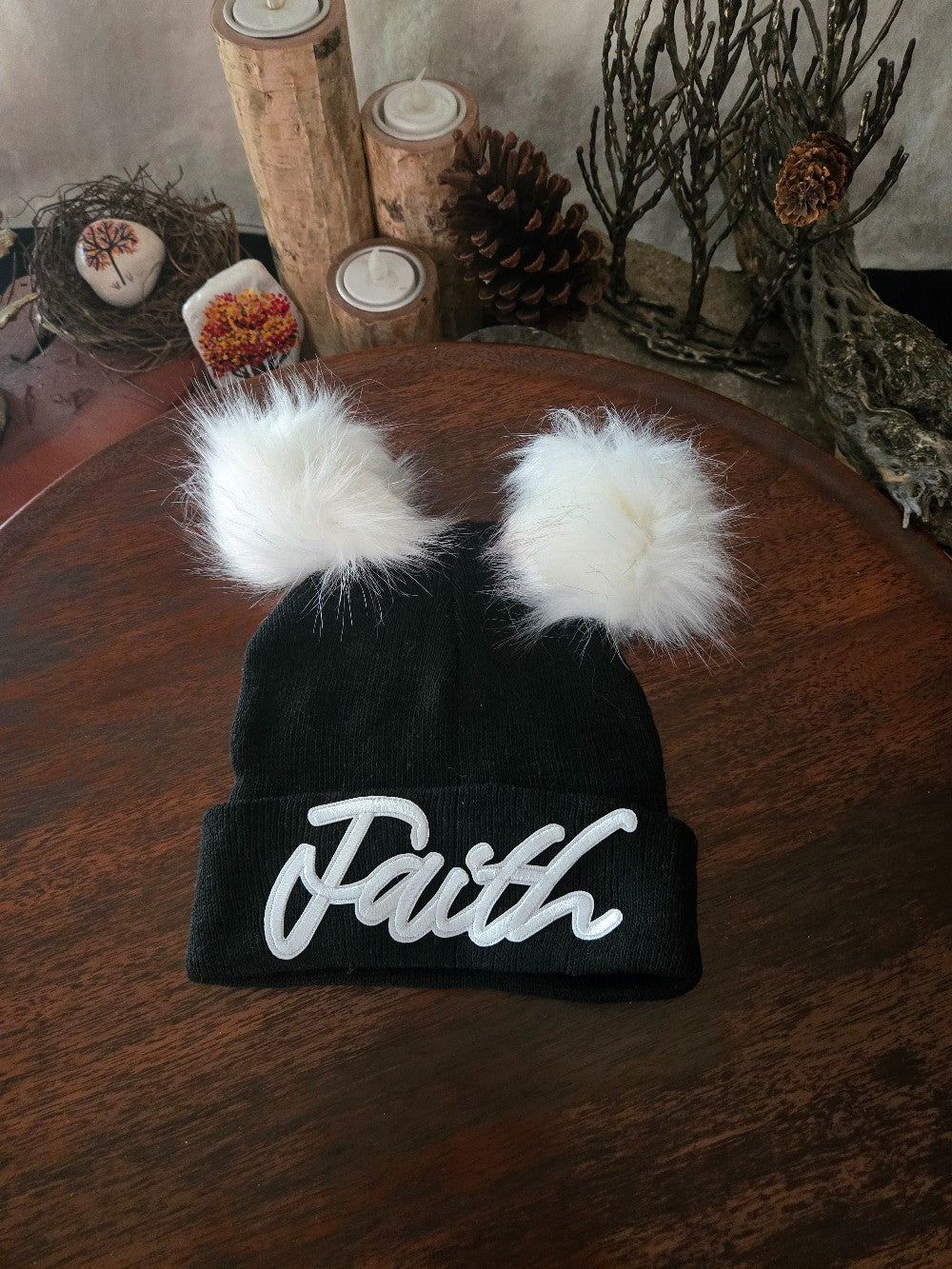 FAITH BEANIE HAT WITH POMPOMS|685