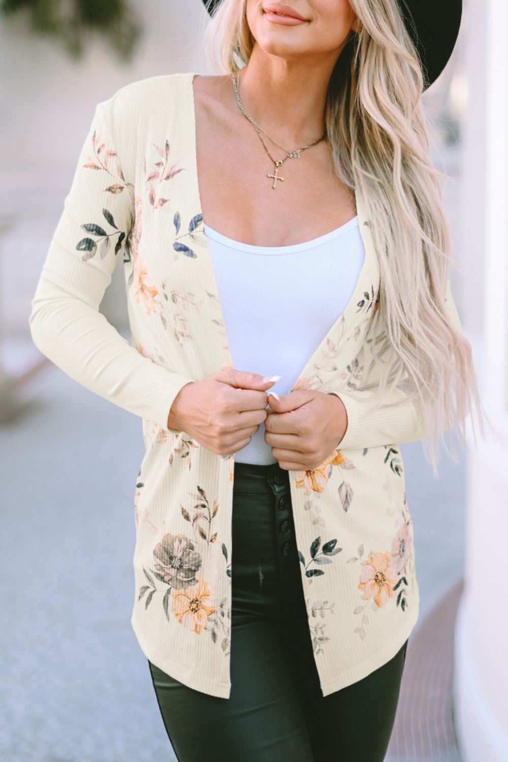 Slim Fit Floral Cardigan|2006