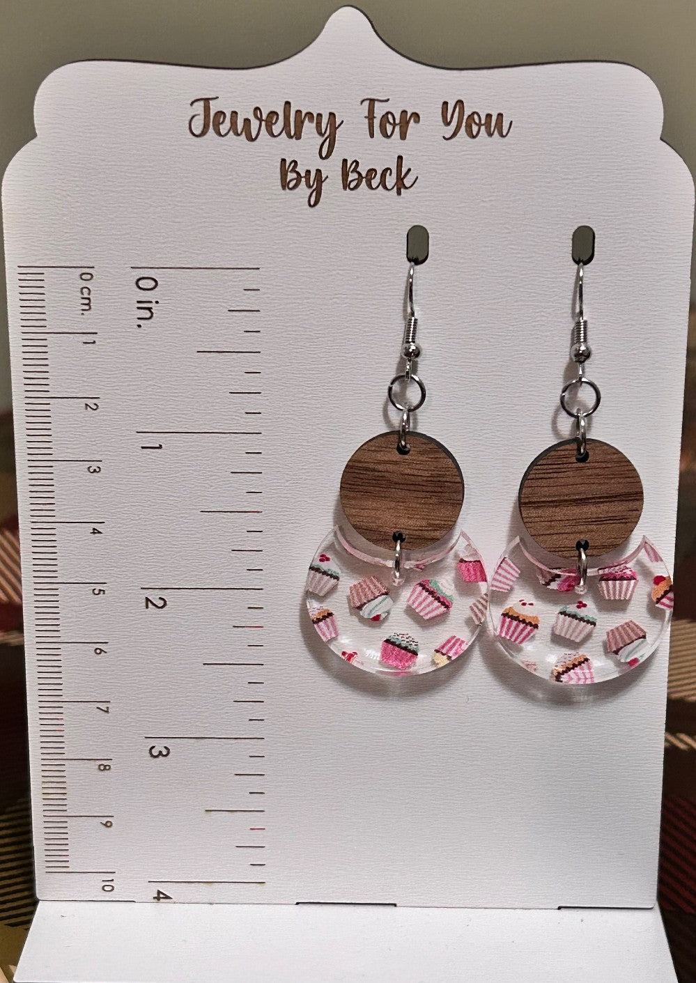 Cupcake Collage Dangle Earrings-Hypoallergenic and Nickel Free|3922