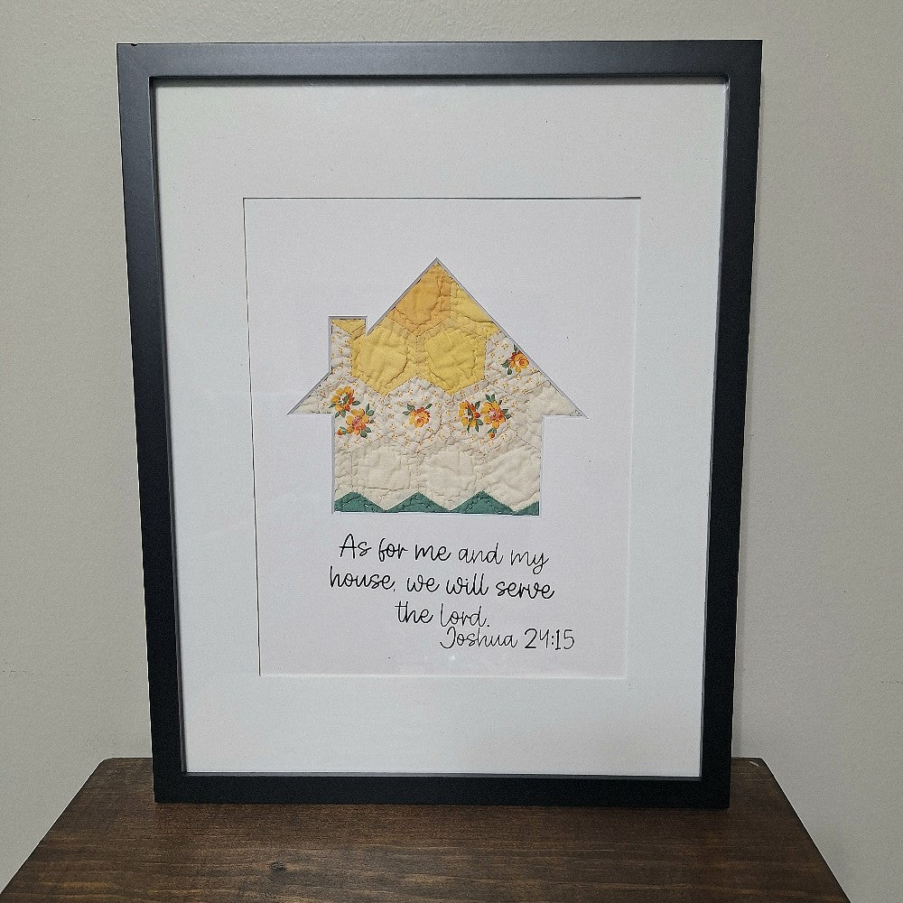 Matted Vintage Quilt "As for me and my..."|3199