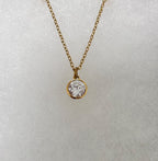 Solitaire Pendant Necklace-CZ Stone-18” Tarnish Resistant Stainless Steel Chain|3344