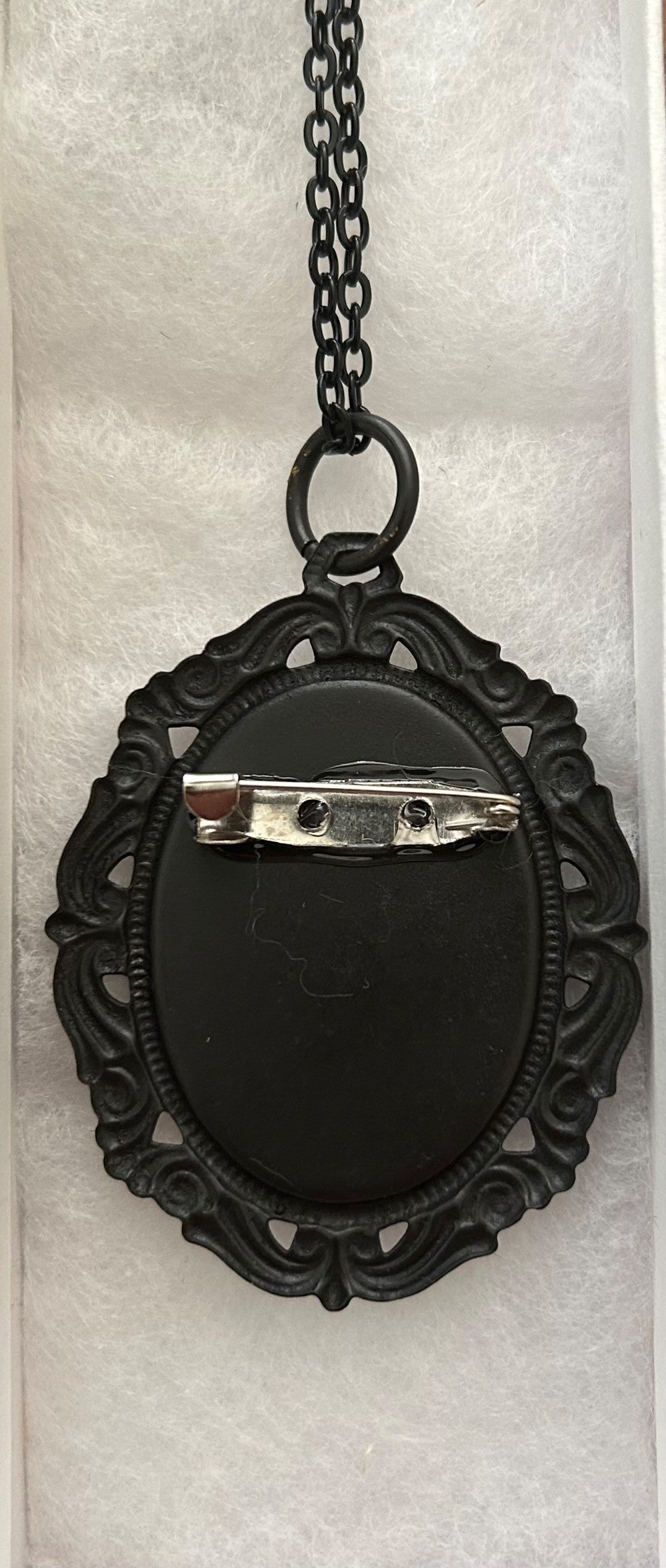 Dragonfly Pendant/Brooch with a 22” Embellished Black Chain|877