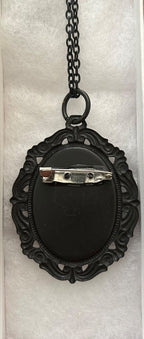 Dragonfly Pendant/Brooch with a 22” Embellished Black Chain|877