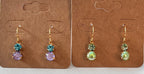 Petite Double Drop Dangle Earrings- Chose Your Favorite-Purple, Green, or Burgundy-Hypoallergenic and Nickel Free|3252
